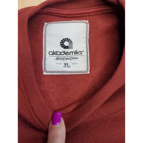 Akademiks Crewneck Logo Large Pocket Sweatshirt Sweater Pullover XL w/Beanie - Picture 5 of 13